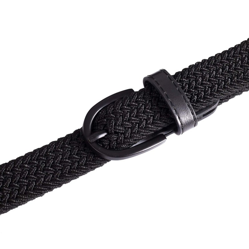 Mile High Life Young Boys Girls | Braided Stretch Elastic Belt | Pin Prong Buckle | Loop End Tip | 1" width (Black, Waist 22"-24â€) - Image 5